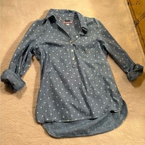 Tommy Hilfiger Blue and White Patterned Shirt